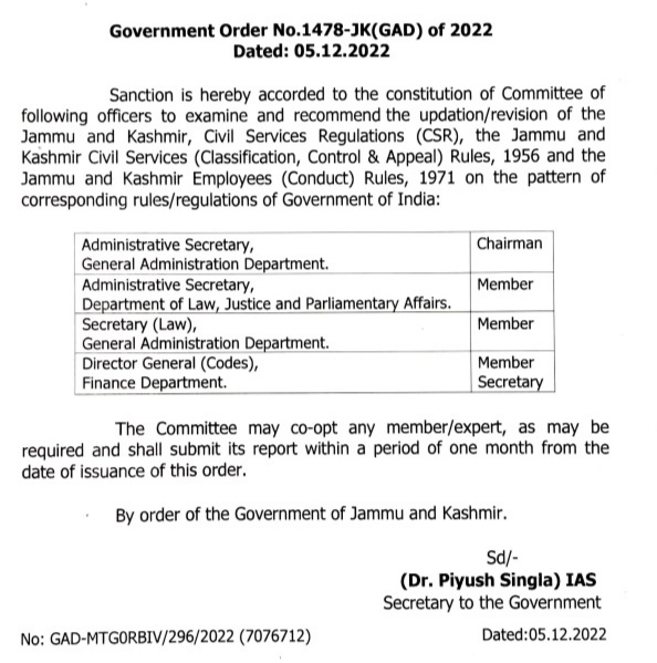 Govt forms panel to revise rules, regulations governing employees